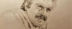 Roberto fusain - Portraits dessin fusain huile